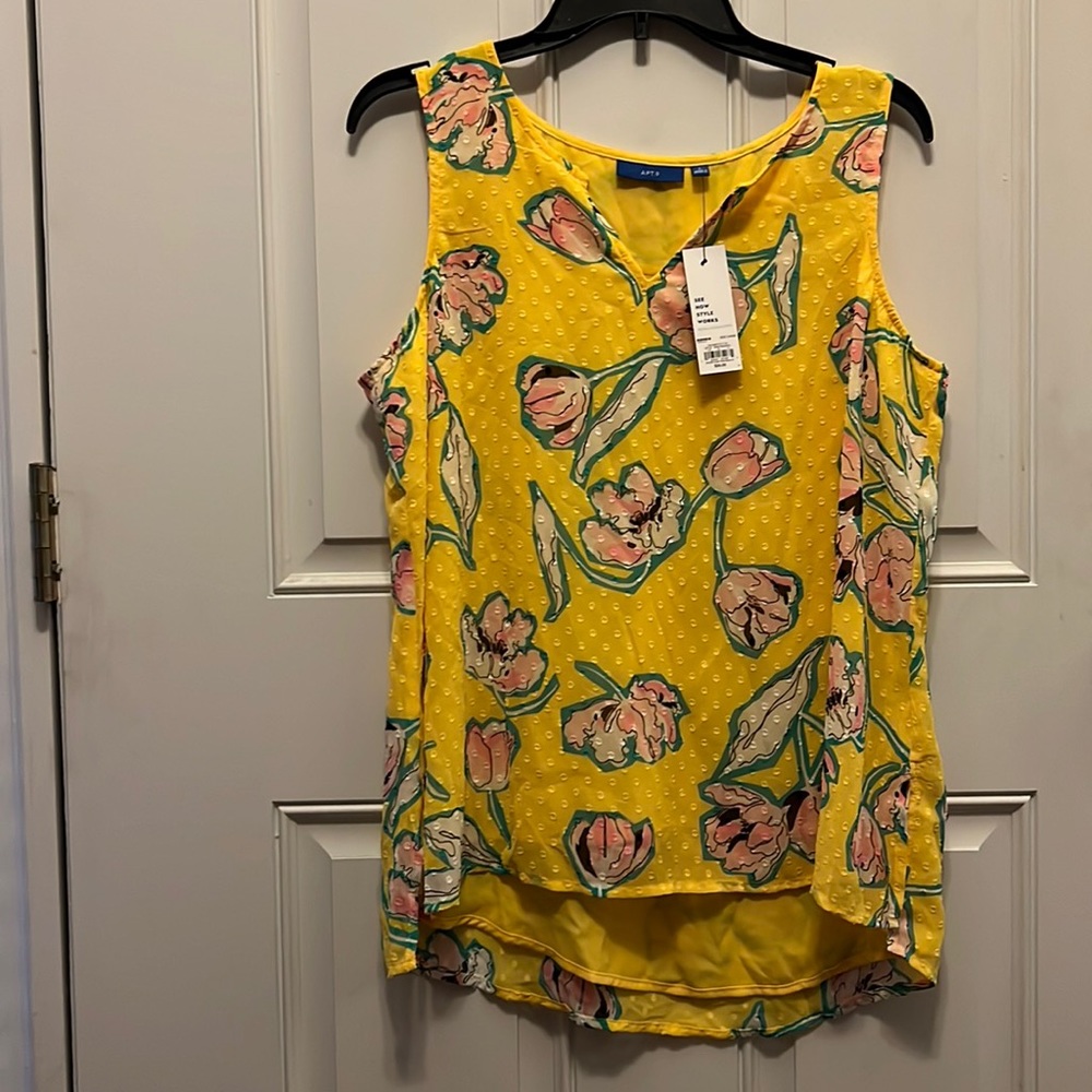 Apt.9 High Low Lined Floral Shirt